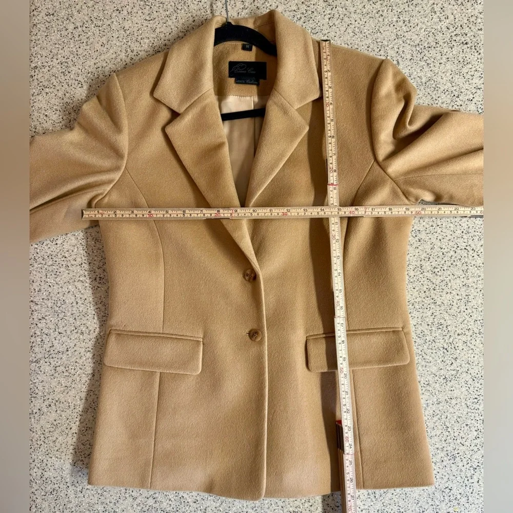 100% Cashmere Vtg.Cirrus Tan Quiet Luxury Classic Blazer.Size M